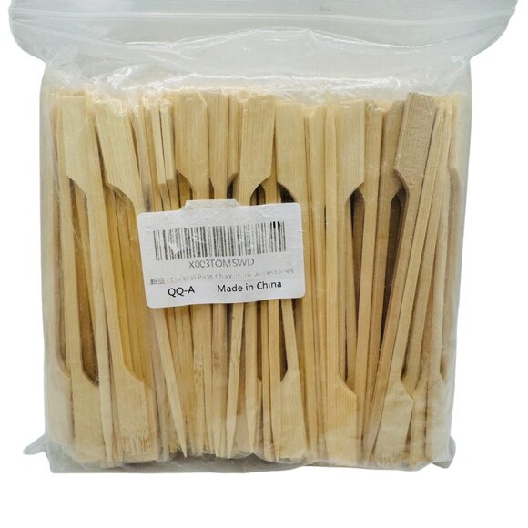 100 Bamboo Cocktail Picks Sticks For Parties & Events - Picture 1 of 3
